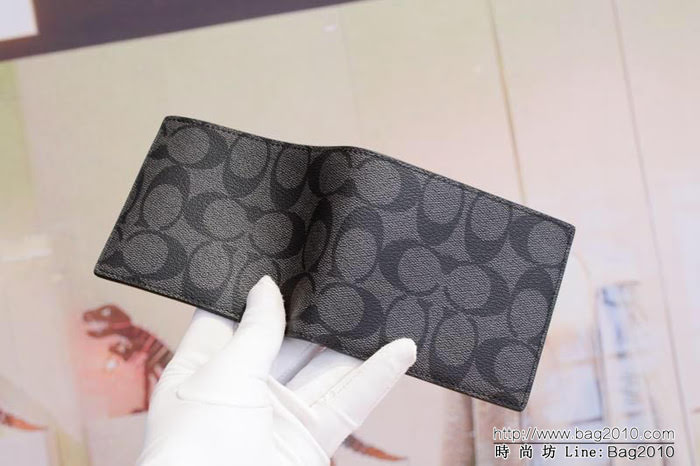 COACH蔻馳 18新款 男士經典短款錢包 74993 折疊開合  Chz1596